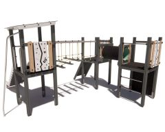 Lekestativ Cintra med 3 tårn, taubro, tunnel og sklie