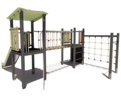 Lekestativ Candelaria med klatrestativ, klatrestige, sklie og bro