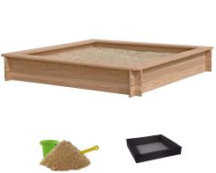 1,5 x 1,5 m sandkasse med sand og nett (PRIVAT BRUK)